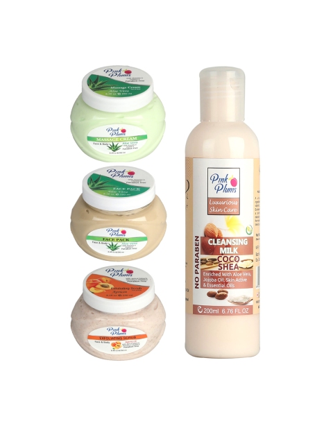 

Pink Plums UnisexAloevera Cocoshea Apricot Face & Body Massage creams- 950 ml, Multi