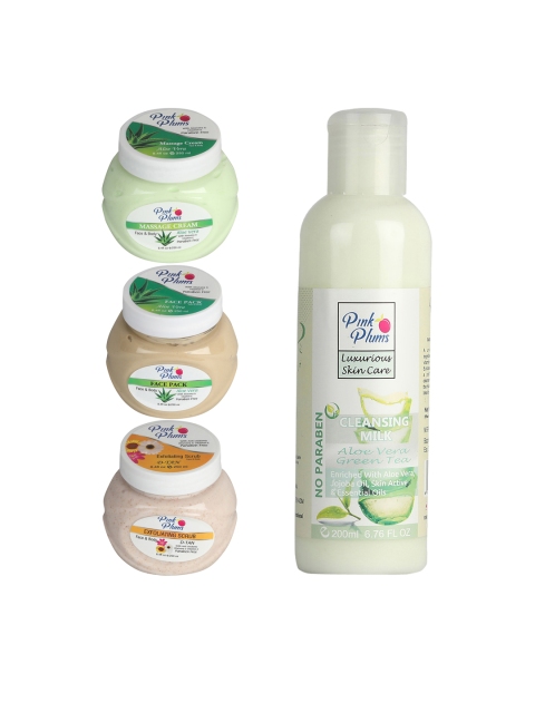 

Pink Plums Set of 4 Aloevera ND-TAN Facial Kit 950ml, Multi