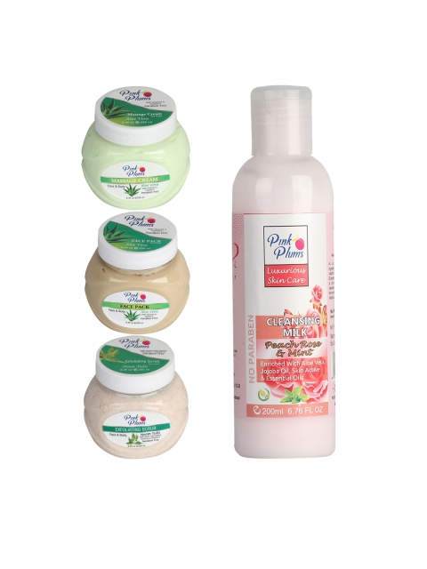 

Pink Plums Peach-Coloured & Rose Paraben Free Aloevera Facial Kit