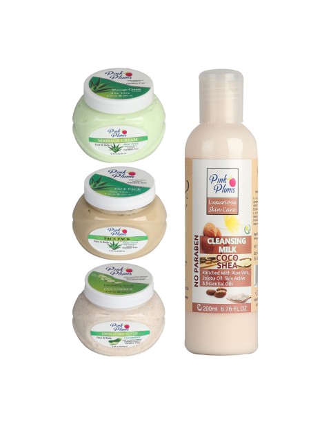 

Pink Plums Green Paraben Free Aloe-vera Cocoshea Cucumber Facial Kit