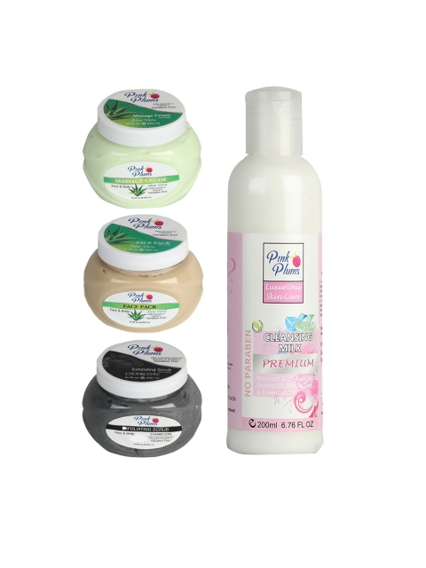 

Pink Plums Paraben Free Aloevera Face & Body Massage Facial Kit, Multi