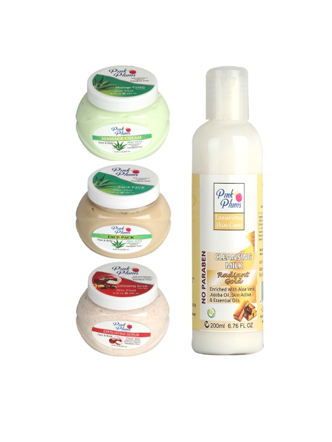 

Pink Plums Facial Kit And Body Lotion, Multi