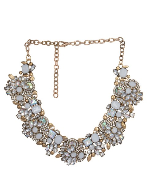 

Kazo Blue & Gold-Plated Stone Studded Necklace
