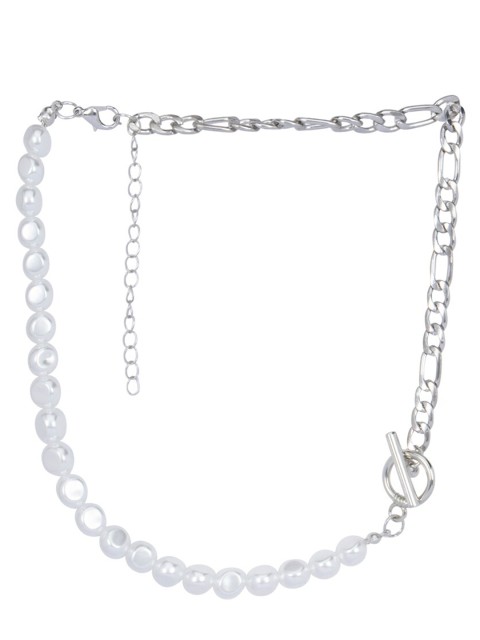 

Kazo White & Silver-Toned Gold-Plated Chain