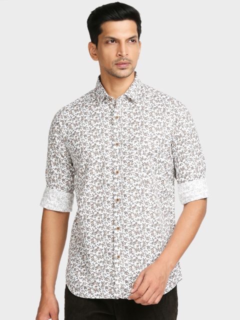 

ColorPlus Men Brown Tailored Fit Floral Printed Casual Shirt