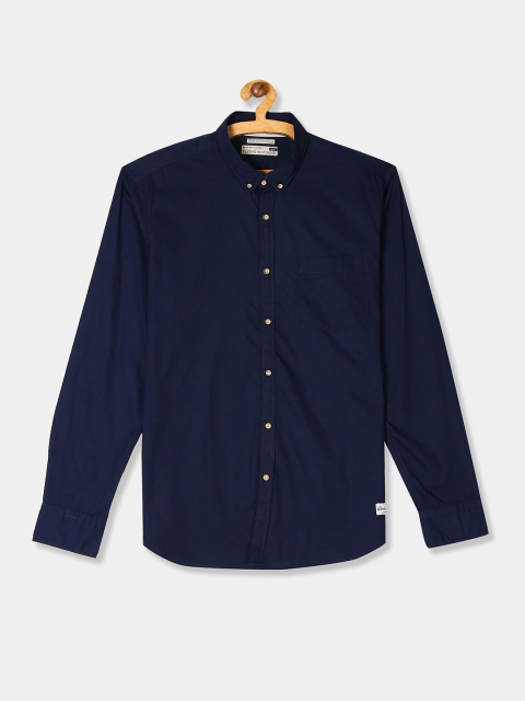 

Flying Machine Men Navy Blue Casual Shirt