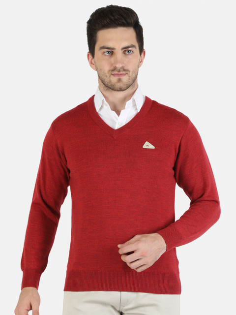 

Monte Carlo Men Red Pure Wool Pullover