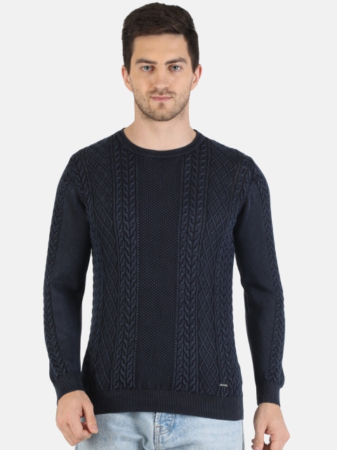 

Monte Carlo Men Navy Blue Cable Knit Pullover