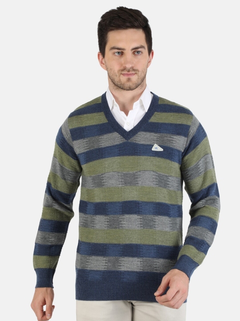 

Monte Carlo Men Blue & Green Striped Pullover