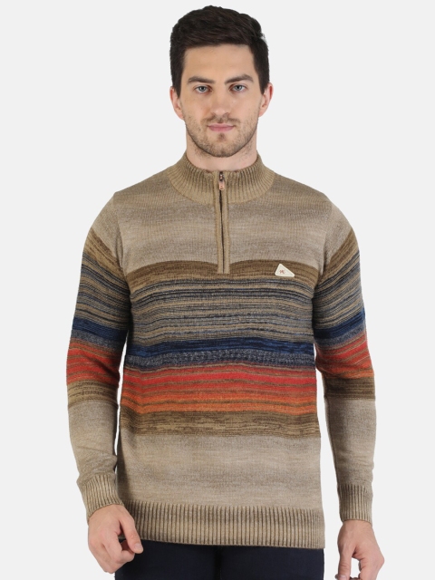 

Monte Carlo Men Brown & Red Striped Pullover