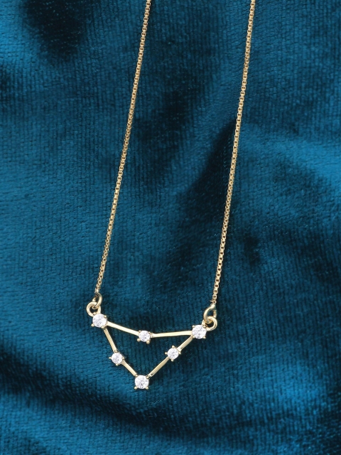 

Silgo Gold-Toned & White Silver Gold-Plated Necklace