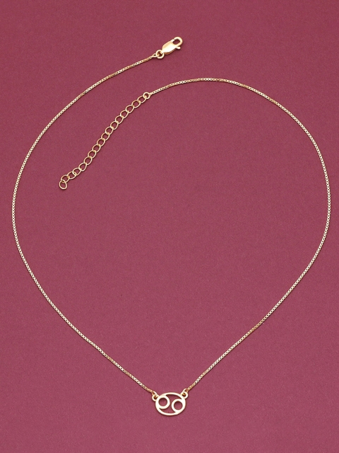

Silgo Women Gold-Toned Cancer Zodiac Sign Outline Pendent Necklace