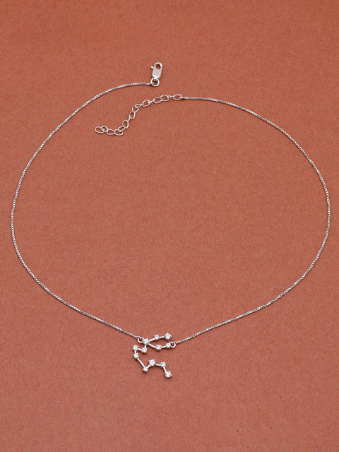 

Silgo Silver-Toned Silver Rhodium-Plated Necklace