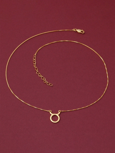 

Silgo Gold-Plated 925 Sterling Silver Taurus Zodiac Sign Outline Necklace