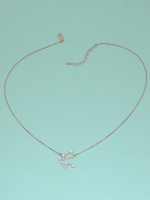 

Silgo Rose Silver Rose Gold-Plated Aquarius Constellation Necklace