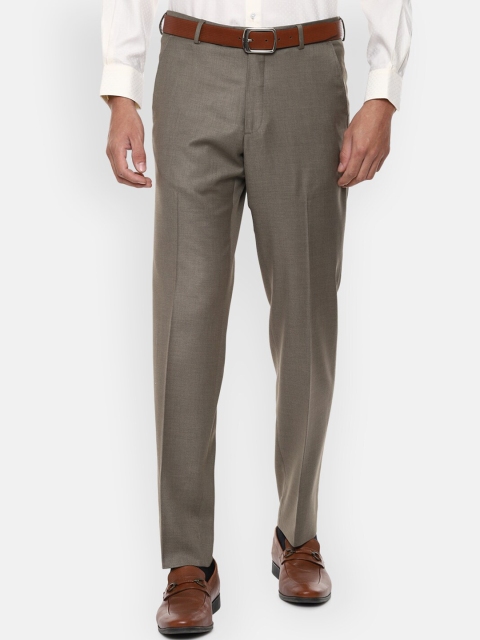 

Van Heusen Men Grey Textured Trousers