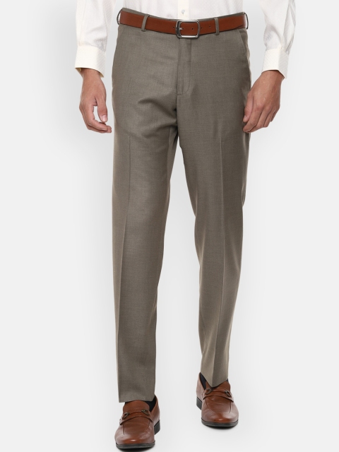 

Van Heusen Men Grey Textured Trousers