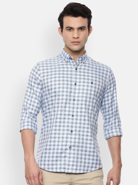 

Louis Philippe Sport Men Blue Slim Fit Checked Casual Cotton Shirt