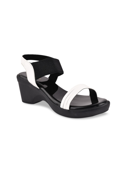 

Stelatoes White & Black Colourblocked Block Sandals