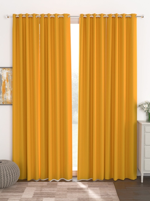 

Story@home Mustard Set of 4 Black Out Door Curtain