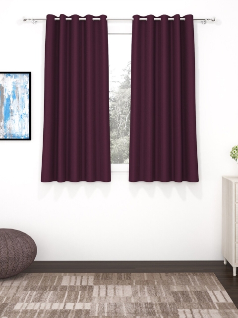 

Story@home Purple Set of 2 Black Out Window Curtains