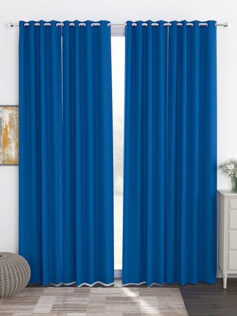

Story@home Blue Set of 4 Black Out Door Curtain