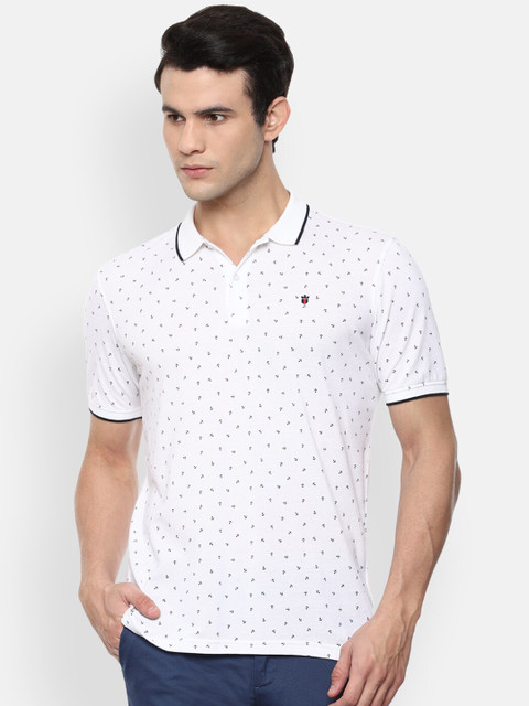 

Louis Philippe Sport Men White Nautical Polo Collar Slim Fit T-shirt