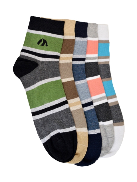 

MARC Men Set of 5 Striped Ankle-Length Socks, Multi