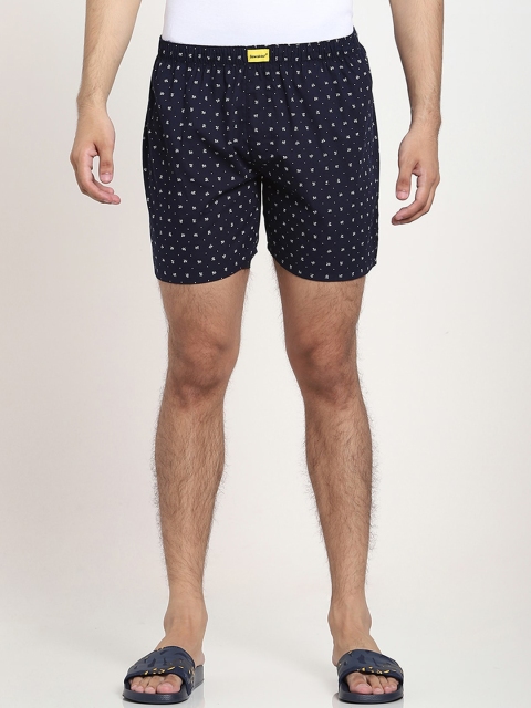 

Bewakoof Men Navy Blue & White Printed Boxers 369695