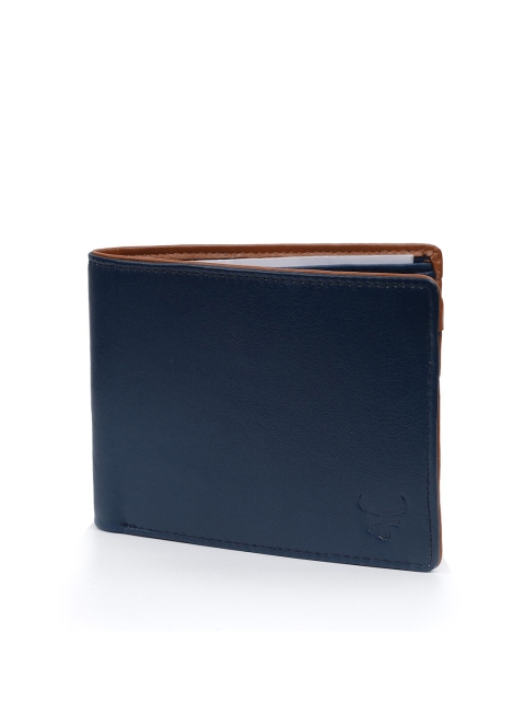 

Fusion Threads Men Navy Blue Textured Two Fold Wallet