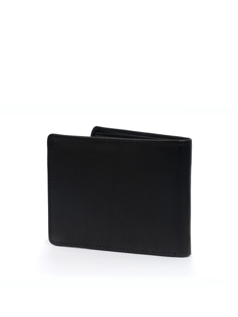 

Fusion Threads Men Black Textured Leather Two Fold Wallet