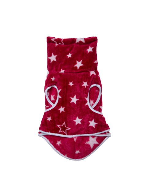 

Lulala Dog Red & White Winter Star Printed Bath Gown