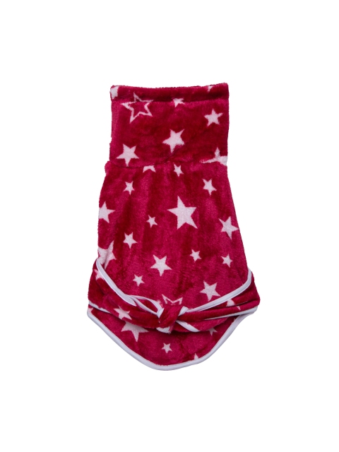 

Lulala Unisex Red Printed Dog Winter Bath Gown