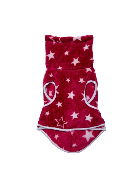 

Lulala Dog Red & White Winter Star Printed Bath Gown