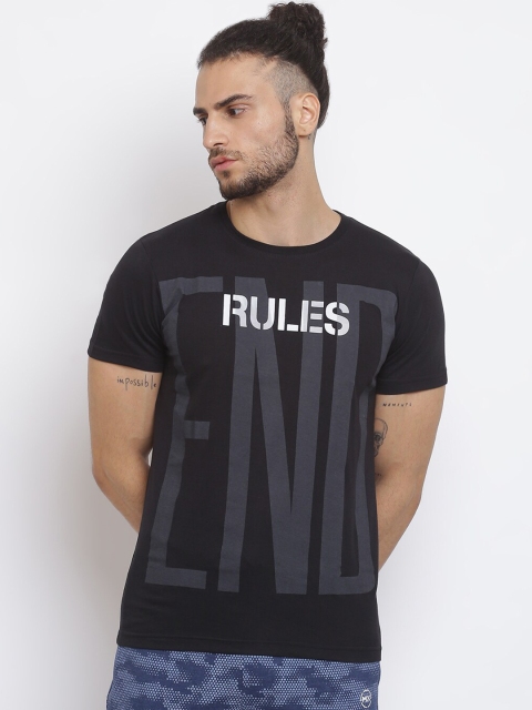 

MKH Men Black Typography Printed T-shirt