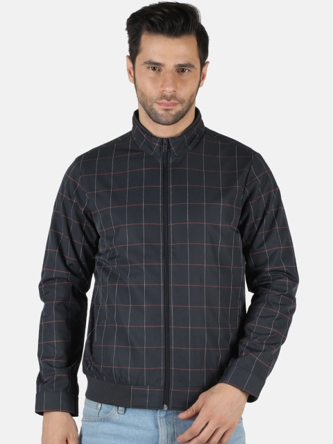 

Monte Carlo Men Multicoloured Checked Woolen Bomber Jacket, Multi