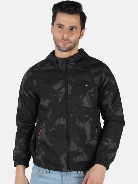 

Monte Carlo Men Black Camouflage Woolen Bomber Jacket