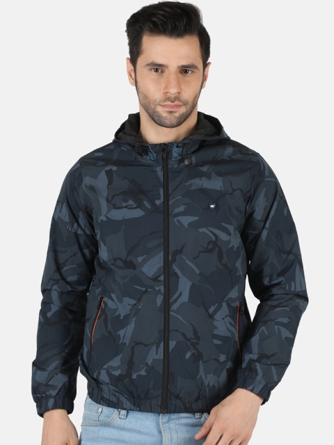

Monte Carlo Men Blue Printed Bomber Jacket