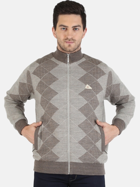 

Monte Carlo Men Brown & Grey Geometric Bomber Jacket