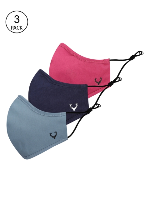 

Allen Solly Women Pack of 3 Solid Multicoloured Antiviral Fabric Mask, Multi