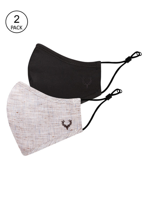 

Allen Solly Pack of 2 Women Black & Beige Antiviral Fabric Mask