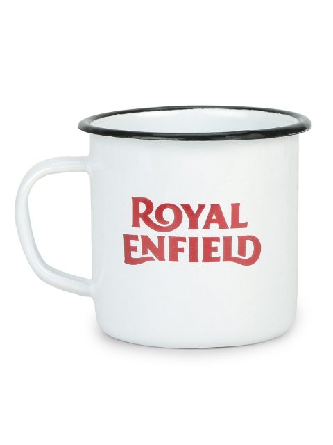 

Royal Enfield White & Red Text or Slogans Printed Stainless Steel Glossy Mug