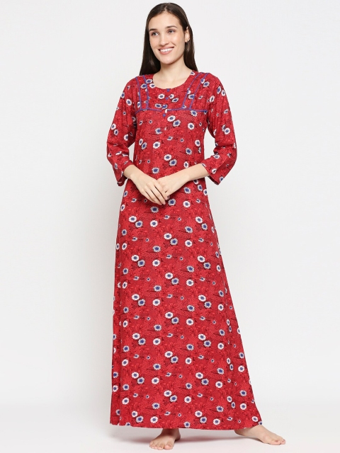 

XIN Red Printed Maxi Nightdress