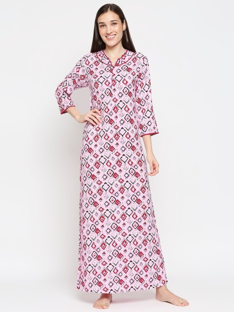 

XIN Pink Printed Maxi Nightdress