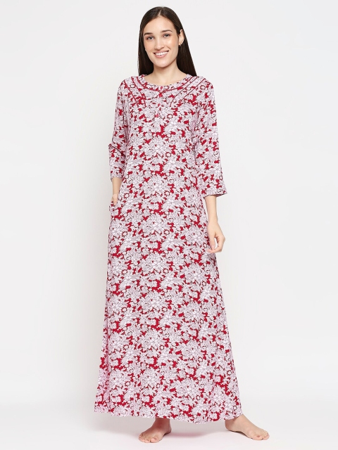 

XIN Pink Printed Maxi Nightdress