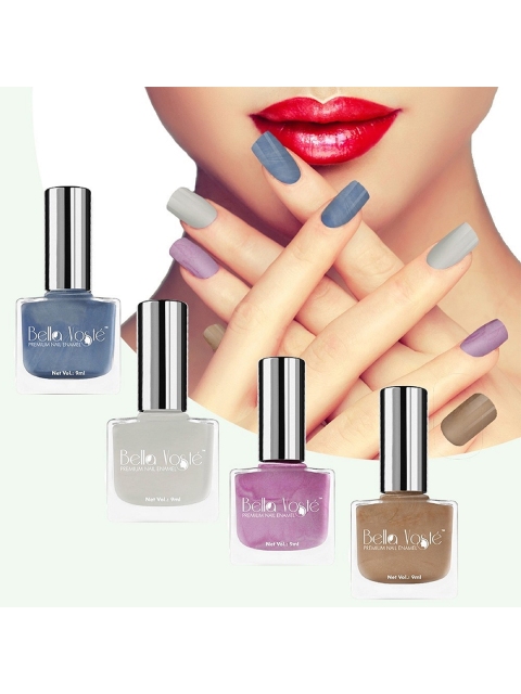 

Bella Voste Set of 4 Metallic Finish Nail Polish, Na