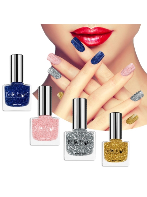 

Bella Voste Set of 4 Glitter Nail Polish, Multi