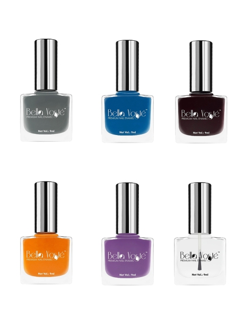 

Bella Voste Set Of 6 Matte & Shiny 2 In 1 Nail Polish, Blue