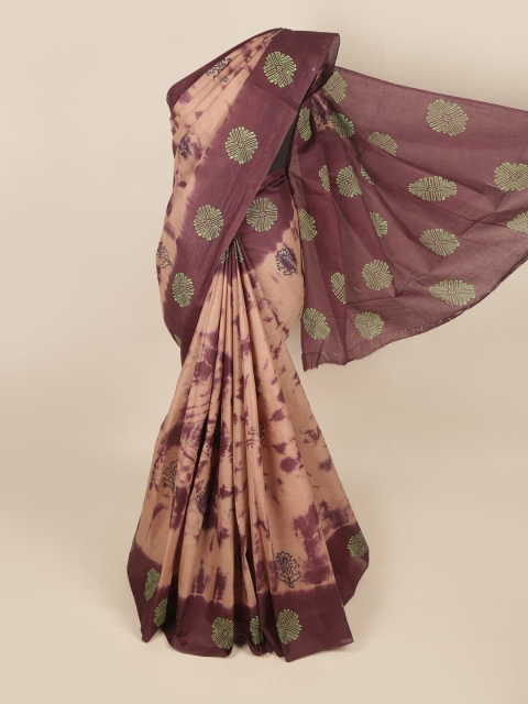 

Pothys Mauve & Purple Floral Printed Cotton Saree