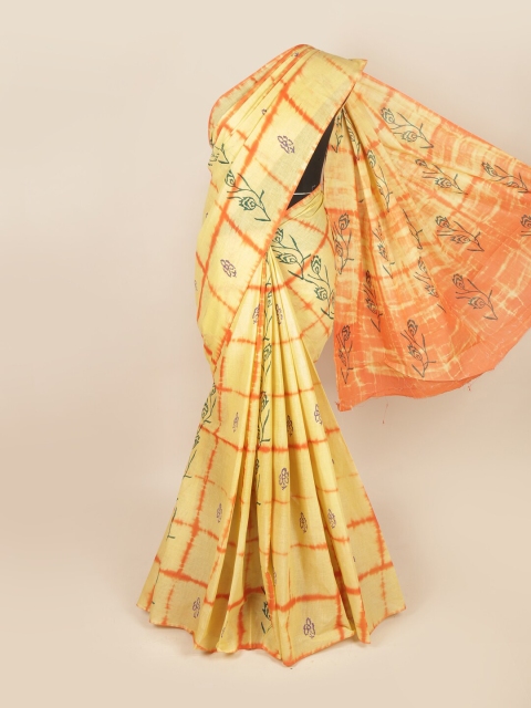 

Pothys Yellow & Orange Ethnic Motifs Pure Cotton Saree